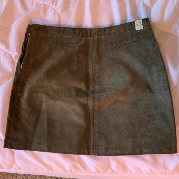 Calvin Klein Skirts Calvin Klein Real Leather Mini Skirt Poshmark